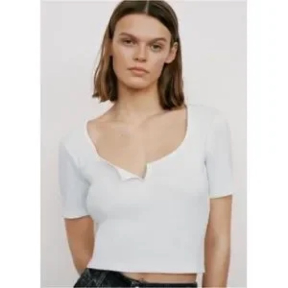 Zara Cropped Ribbed KnitTop
